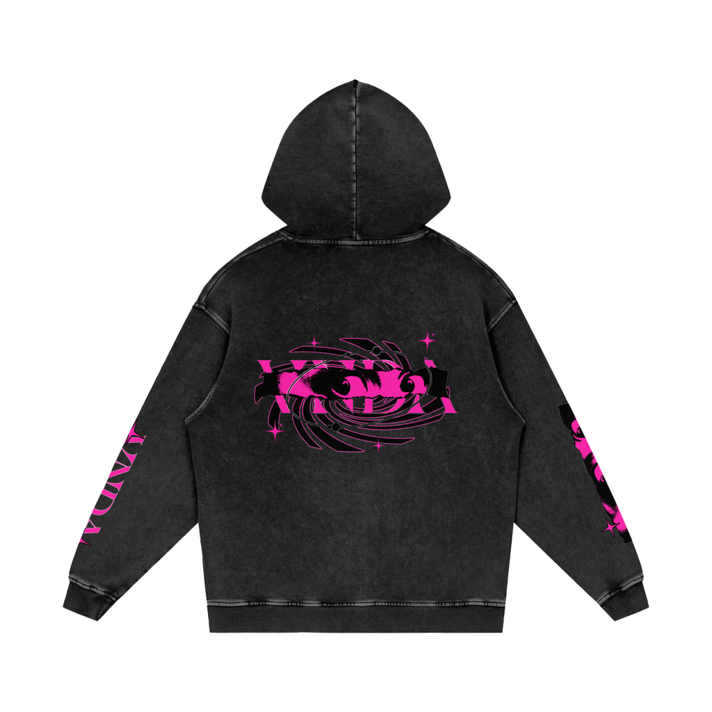 Snow Washed Loose Cotton Hoodie